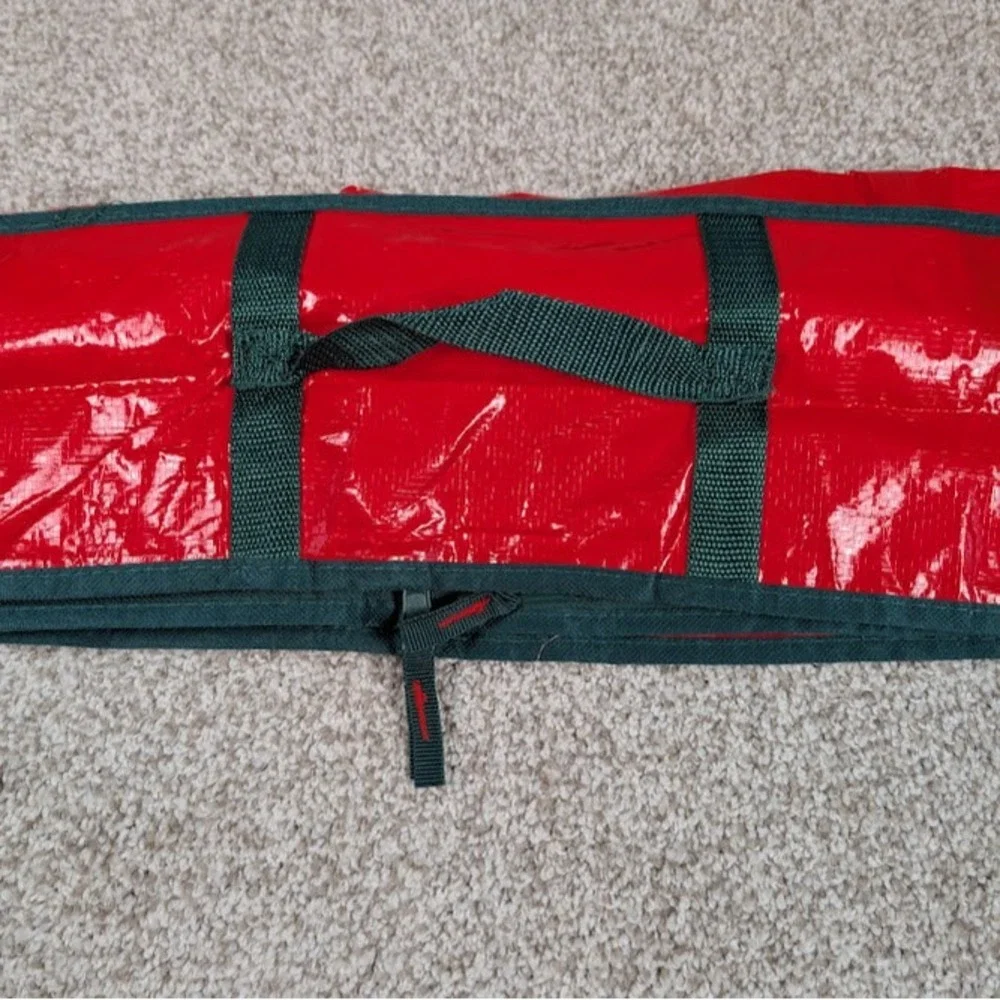 Zober Red Fabric Gift Wrap Box Organizer Holds Up to 41 Inch‎ Rolls Festive